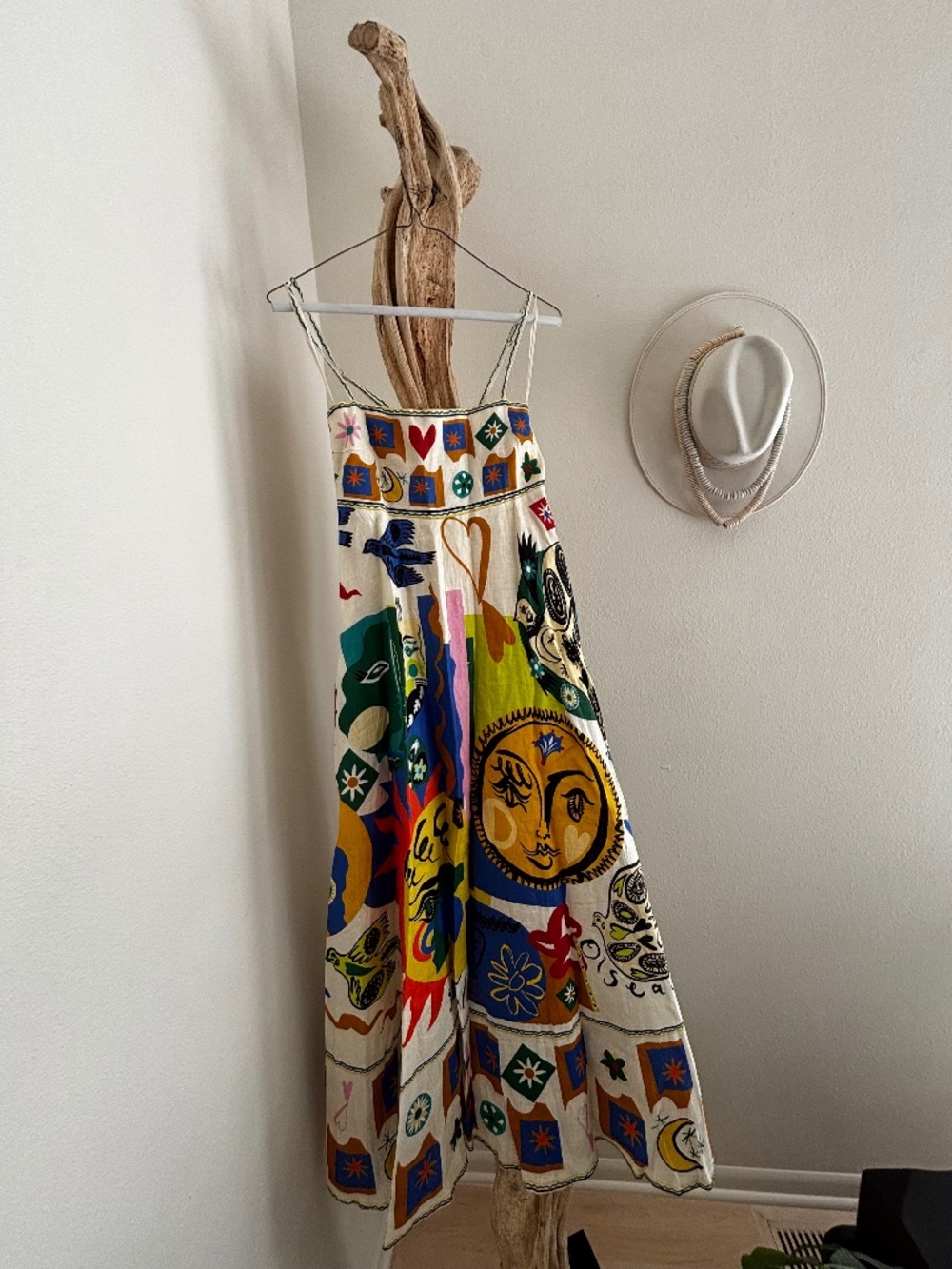 ALÉMAIS Surrealist Summer Linen Sundress Multicolor